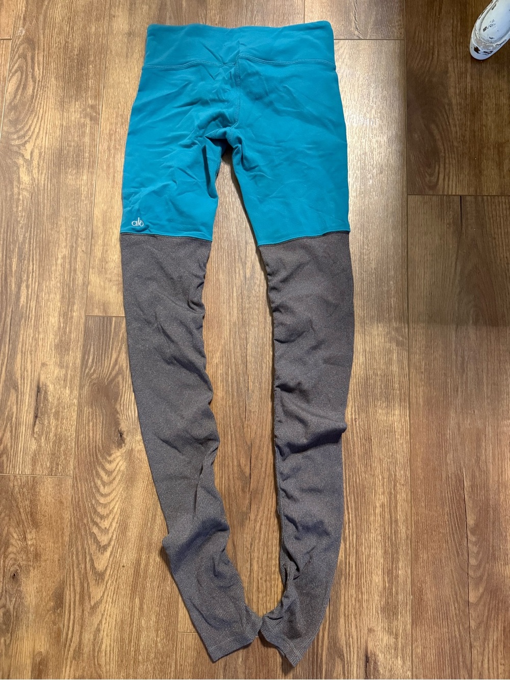 ALO Yoga Goddess Teal & Gray Leggings